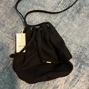 NWT baggu black canvas drawstring bucket bag - original retail $45